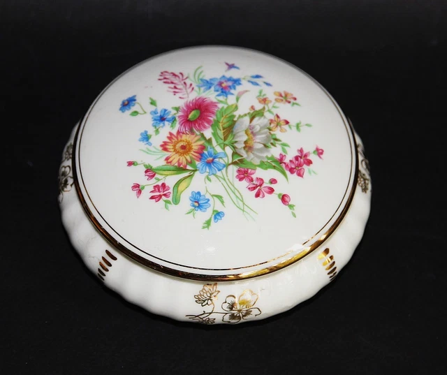 Belle Bonbonnière Ou Boîte à Bijoux En Porcelaine De Limoges Décor Fleuri – Occasion