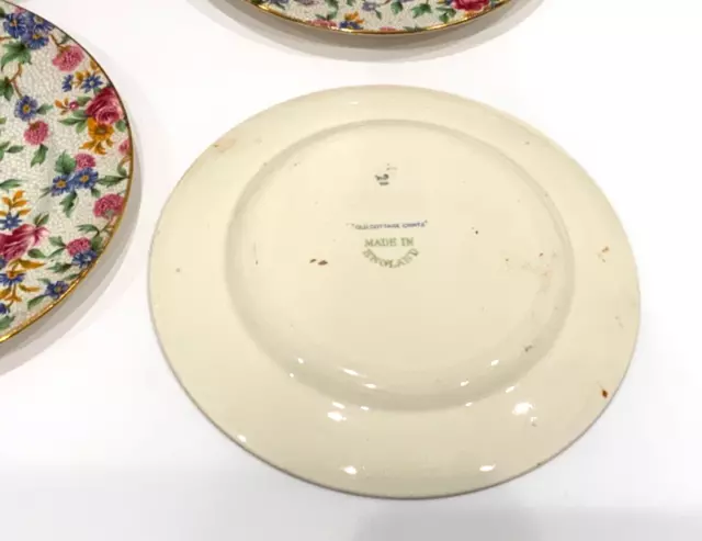 8 ROYAL WINTON GRIMWADES OLD COTTAGE CHINTZ ENG BREAD PLATES Floral Roses 6 3/8” 6