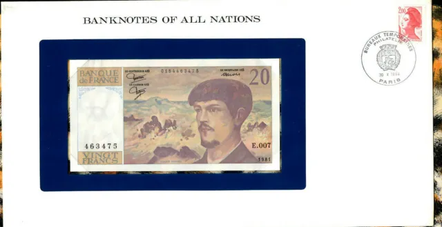 Banknotes of All Nations France 20 Franc 1980 UNC P 151a series E.007