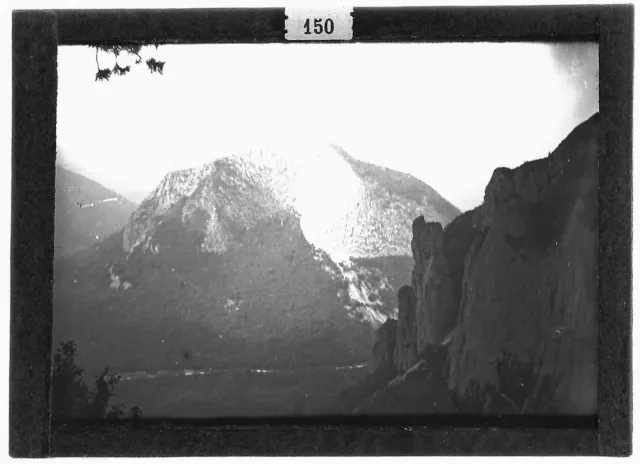 Plaque verre photo ancienne positif noir et blanc 6x9 cm Cévennes montagne