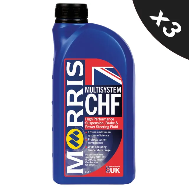 3x MORRIS CHF Synthetic Central Hydraulic Fluid Power Steering CHF11S CHF202 -1L