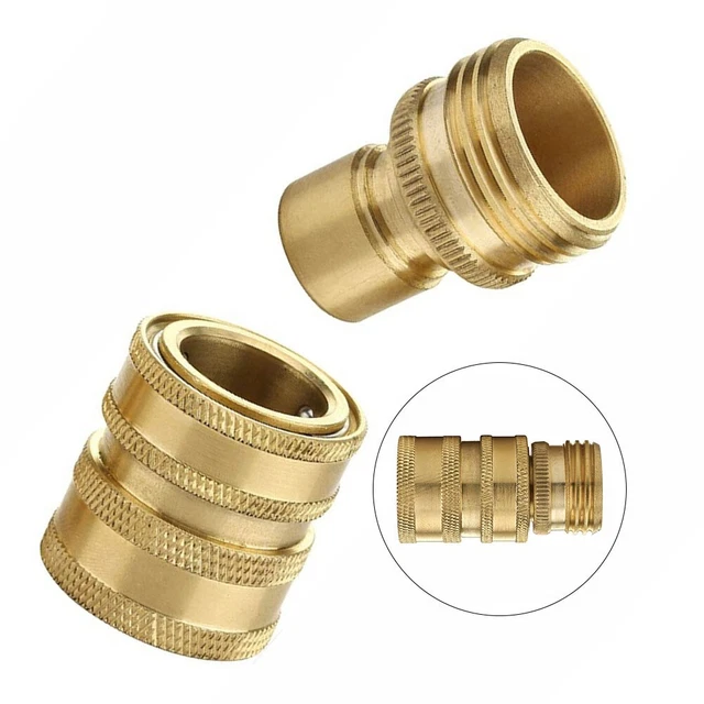 Robinet Jardin Laiton RIEGOLUX - Double Sortie 1/2" Avec Raccord Rapide - Anti-Gel - Filetage Mâle