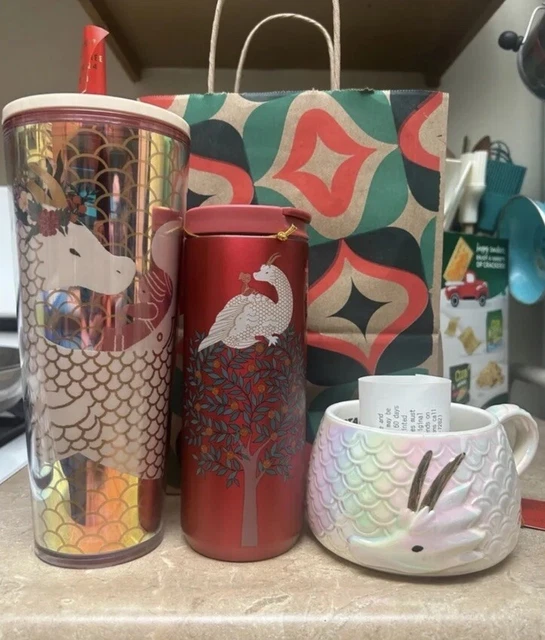 2024 STARBUCKS YEAR of the Dragon Lunar New Year Complete Set 119.99