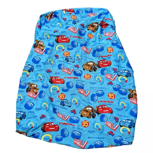 DISNEY PIXAR FITTED Crib Sheet Cars Lightning McQueen Lightyear Blue