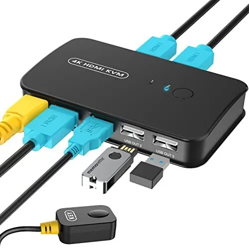 USB 3.0 Commutateur KVM HDMI 4 Ports 4K 60Hz 4 entrées 4 Sorties