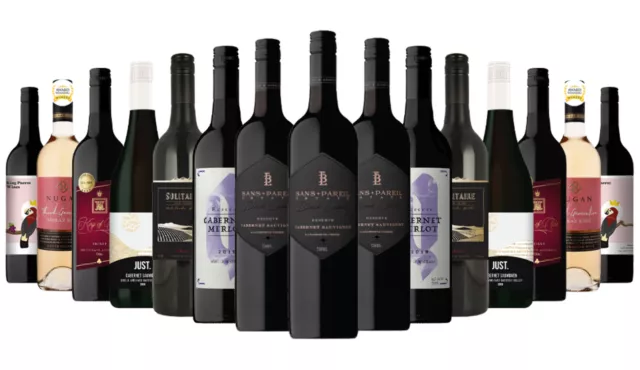 Big Bonanza Red Mixed Wines RRP$362 Free Shipping/Return - 15 Pack