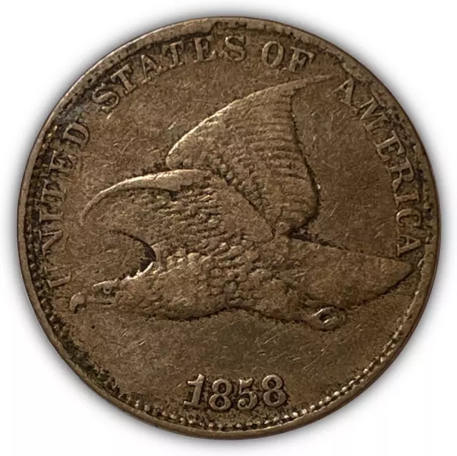 1858 LL Large Letters Flying Eagle Cent Choice Very Fine VF+/XF Coin #6898
