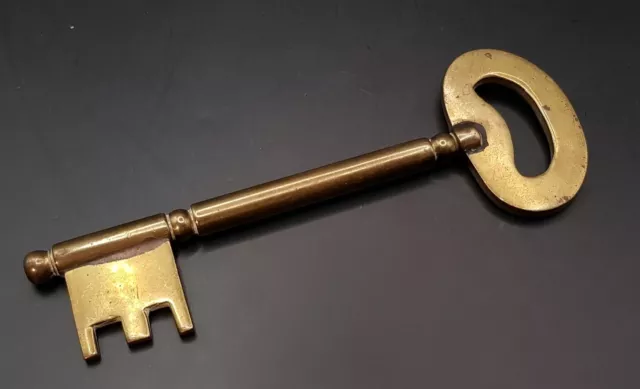 Large 6" Vintage Solid Brass Key - Perfect Display Piece - Paperweight Wall Hang