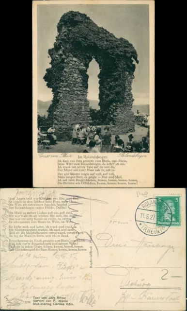 Rolandswerth-Remagen Rolandsbogen (mit Text von Jörg Ritzel, Lied-Text) 1927