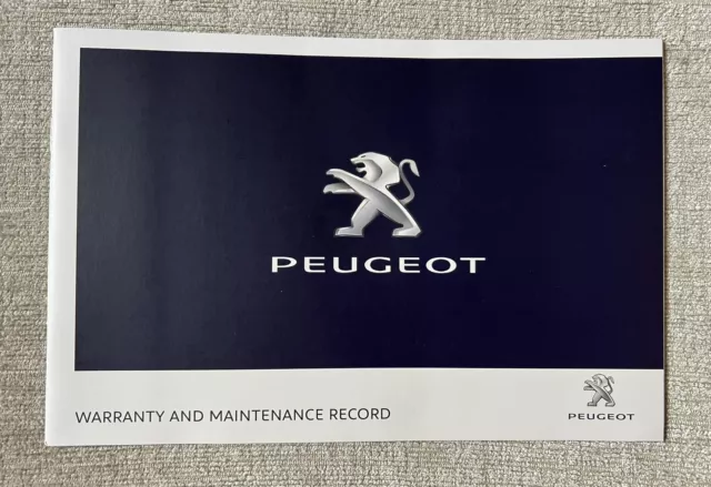 Peugeot Warranty & Maintenance Service Book - No Service Stamps.