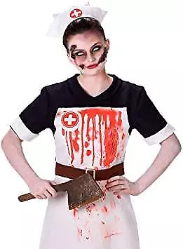 Adult Women's Zombie Nurse Halloween Fancy Dress Costume
