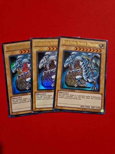 What is the value of a worn Blue-Eyes White Dragon Yu-Gi-Oh card