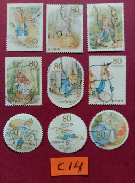 Peter Rabbit Beatrix Potter Gebrauchte Japanische Briefmarken