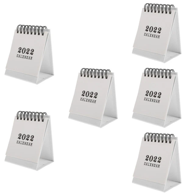 Calendrier Perpétuel à Feuillets En Bois - Design Moderne Réutilisable - Déco Bureau Ou Maison - Blanc