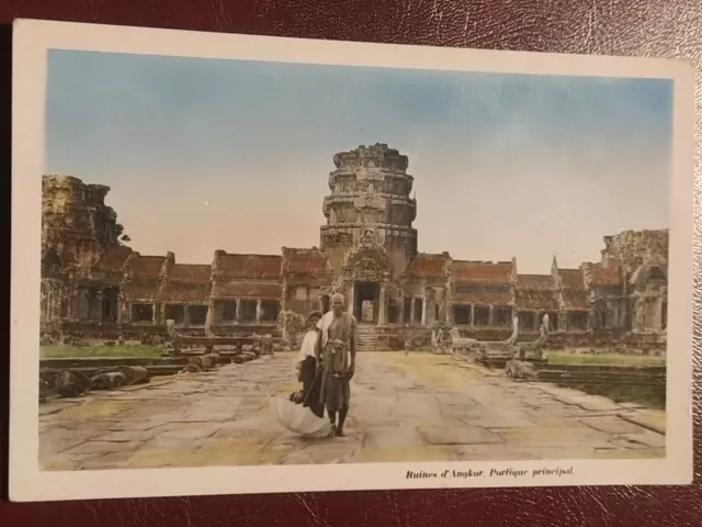 Cpa Carte Postale Asie Cambodge Ruines Angkor Portique Principal Nam Phat Saïgon