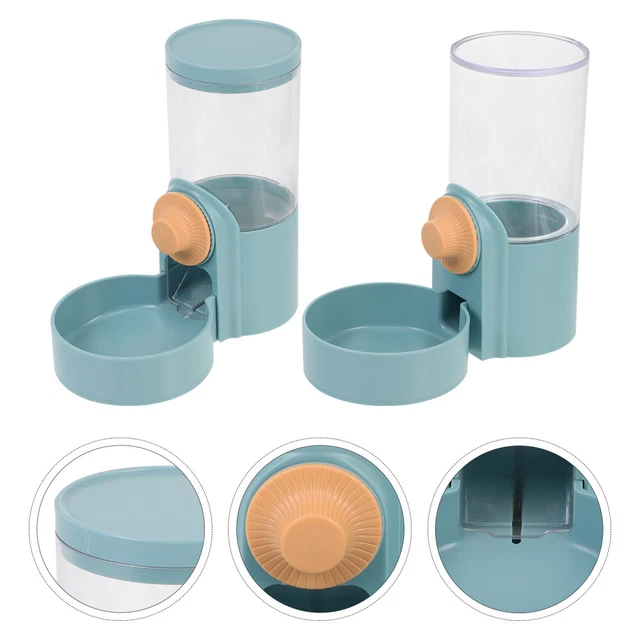 2 Pcs Pet Water Fountain Dog Automatic Feeders Doggie Bowl Hanging Cage