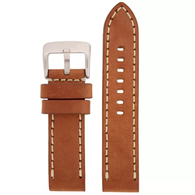 Watch Band Fits Panerai Thick Leather Tan Heavy Buckle Mens 22mm 24mm 26mm