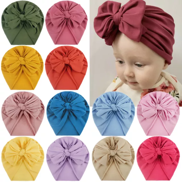 Infant Baby Beanie Turban Hat Bow Knot Cap Newborn Head Wraps Kids Knot Headband