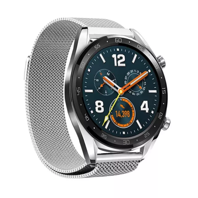 Bracelet en métal magnétique milanais pour Huawei Watch GT - Argent