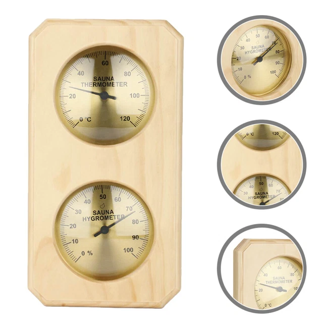 Medidor de temperatura y humedad de sauna de madera contador interior monitor