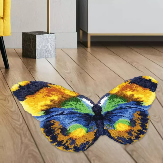 Latch Hook Craft Kit Butterfly DIY Rug Carpet Needlework Home Decoration