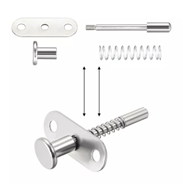 Plunger Latches Spring-loaded Stainless Steel 6mm Head 60mm Total Length , 2pcs 3