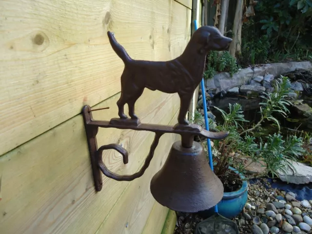 Cloche en fonte lourde avec support / porte d'hangar jardin ferme maison sonnerie de porte 3