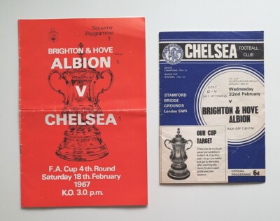 CHELSEA VS BRIGHTON & Hove Albion - FA Cup 4th Round Programmes from