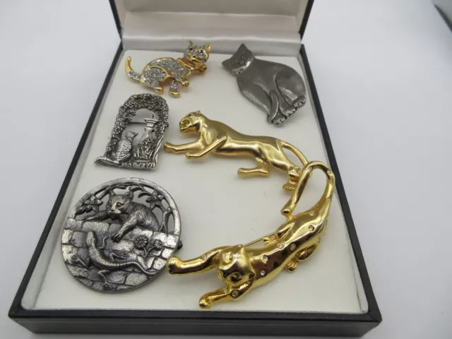 Job Lot Of Cat Brooches, Big And Small, All Different In Size,Shape ,And Colour.