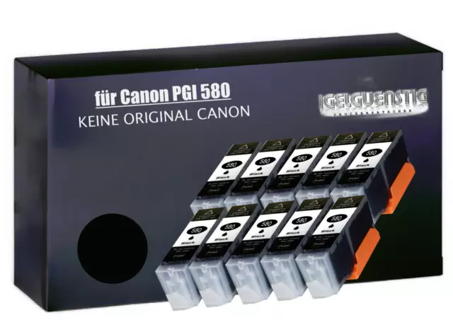 10x Tintenpatronen für Canon Pixma TS Serie 6150 ,6151,9150,9155 mit Chip Black