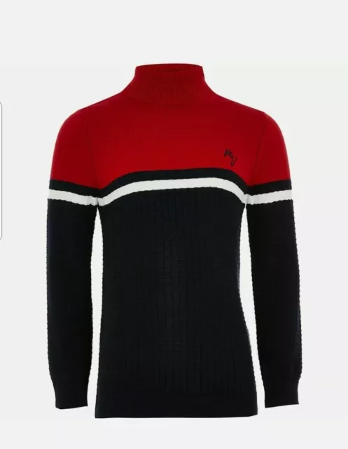 River Island Boys Colour Block Knitted Roll Necks - Red - 9-10 Years