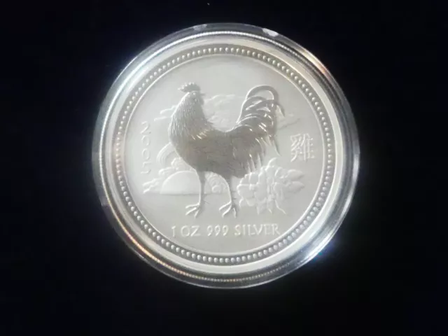 Australien, Dollar, 2005, Lunar, Year of the Rooster, Silber, 1 Unze fein, rar