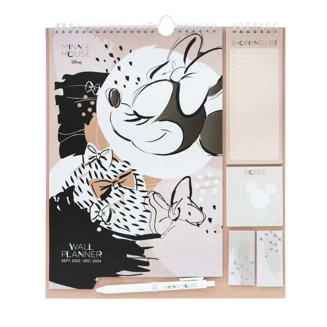 2024 CALENDAR DISNEY Wall Planner Shopping List Notes & Pen Family