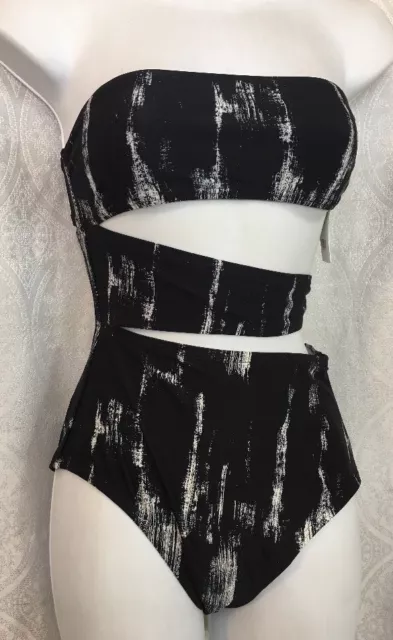 Proenza Schouler Swimsuit Black And White One Piece Bandeau Size Xs NWT