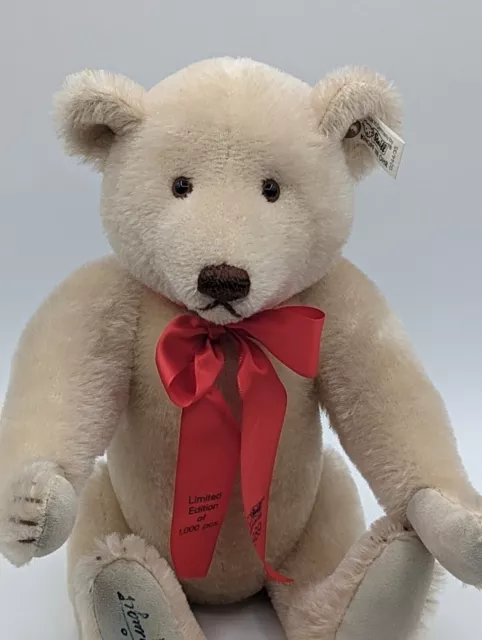 HTF LE Steiff White Mohair Petsy Teddy Bear Only 1000 Made Signed 0244/35