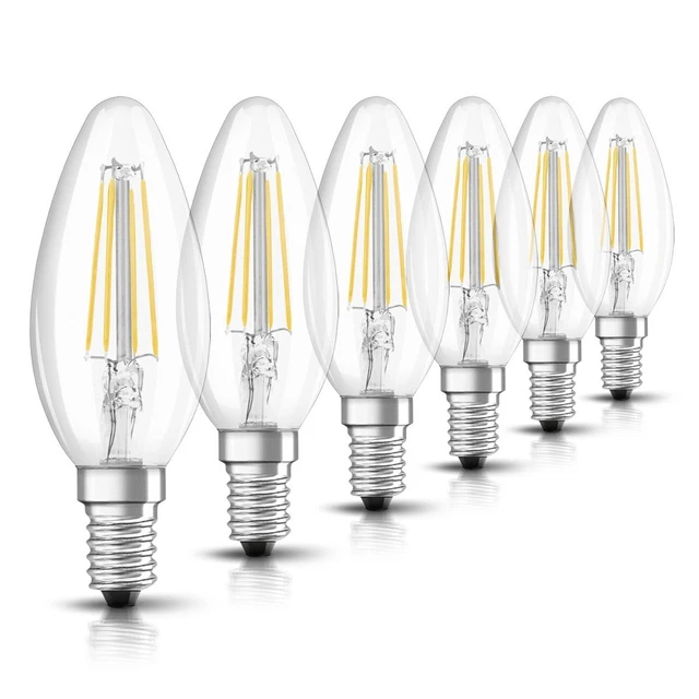 6 x Osram LED Filament Kerzen 5W = 40W E14 klar warmweiß & kaltweiß UVP 35€