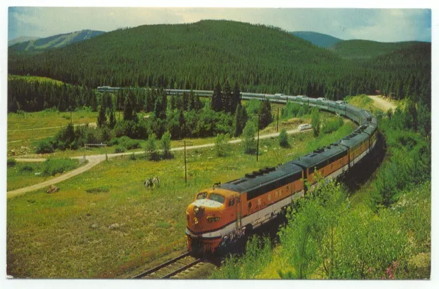 Burlington Rio Grande Western Pacific California Zephyr Railroad Train Postcard