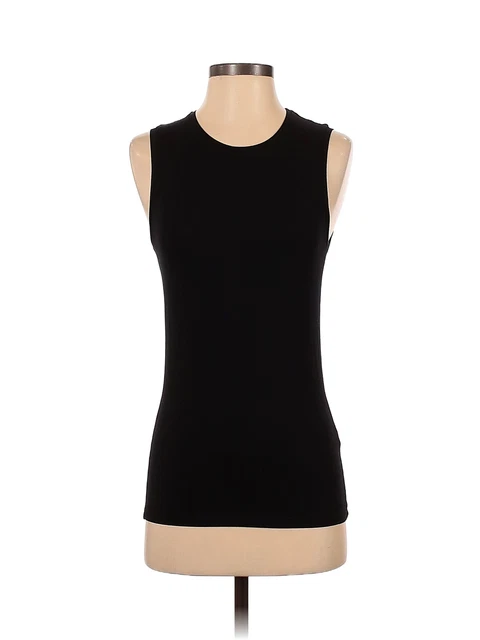 Majestic Paris Women Black Sleeveless T-Shirt 0