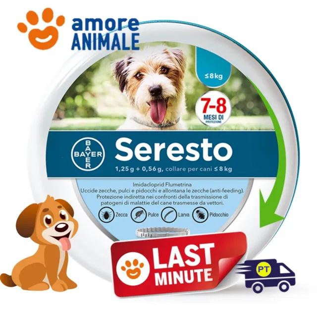 Seresto Bayer - Collare Antiparassitario per Cane cani fino 8 kg  - LAST MINUTE
