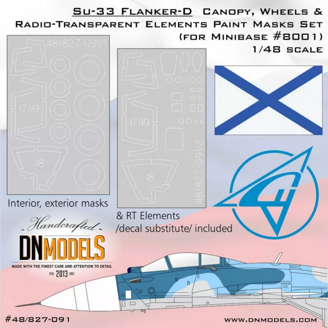 Su-27 Arctic Blizzard Camo Paint Masks 1/48 for Flanker in 48th scale