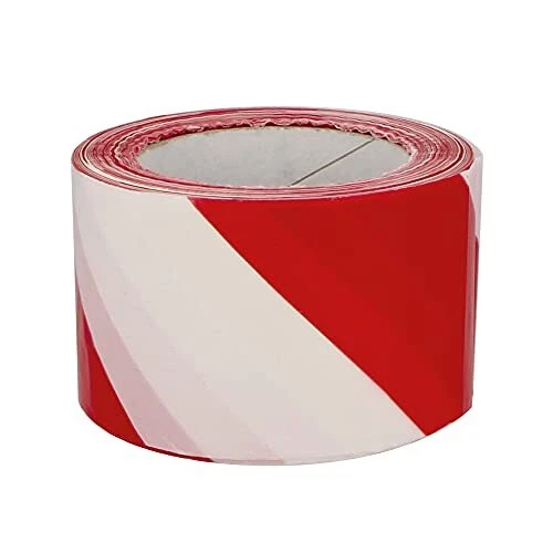 Ruban de marquage de zone rouge et blanc - 70 mm x 200 m, ruban de marqu...