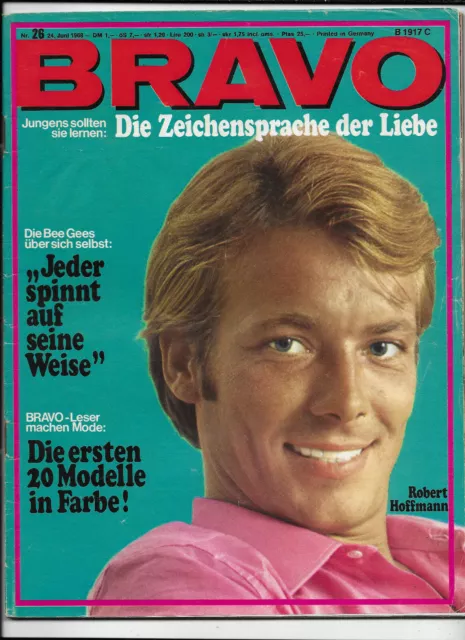 BRAVO Nr.26 vom 24.6.1968 Bee Gees, Uschi Glas, John Wayne, Marianne Koch - Z1-2