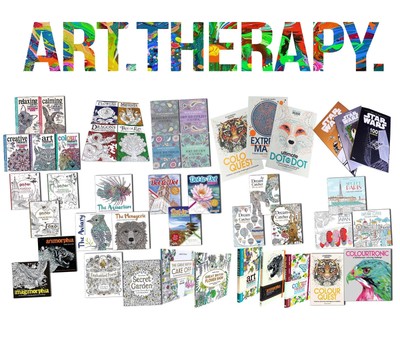 STRESS RELIEVING ART Therapy Adult Colouring Books Collection £13.98