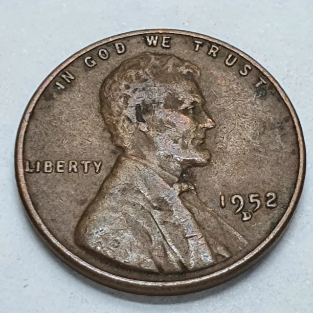 USA Lincoln Wheat Penny 1952 D Mint Mark United States of America Coin 03228