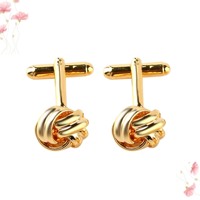 Cufflink Knot Cufflinks Men Engraved Shirt Dress Unique Men's Round