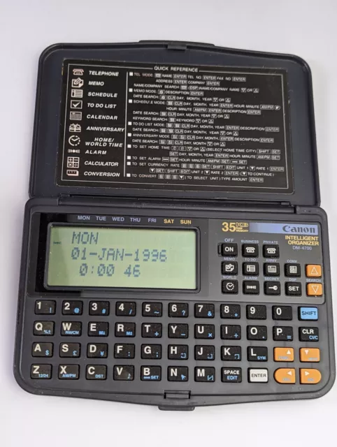 Rare! Vintage CANON  DM-4700 Electronic Calculator Intelligent Organizer Taiwan!