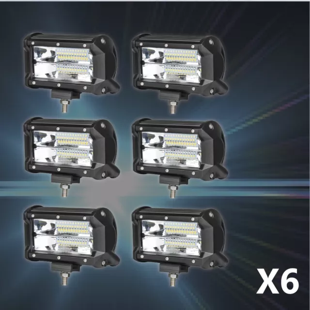 6 x 5 INCH 120W CREE LED WORK LIGHT BAR Flood OFF-ROAD 4WD SUV ATV CAR LAMP 12V