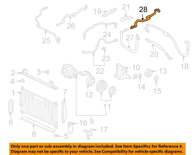 ACURA HONDA OEM Integra A/C Condenser, Compressor LinesSuction Pipe