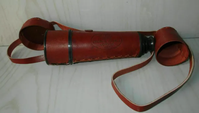 Antik Nautisch Vintage Marine Antik Messing Rot Leder Rahmen Mit Umhang Gürtel 3