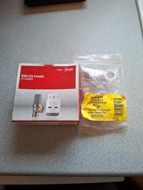 DANFOSS RAS-C2 COMBI Radiator Valve Set 15mm Valve - 6 sets £73.50 ...